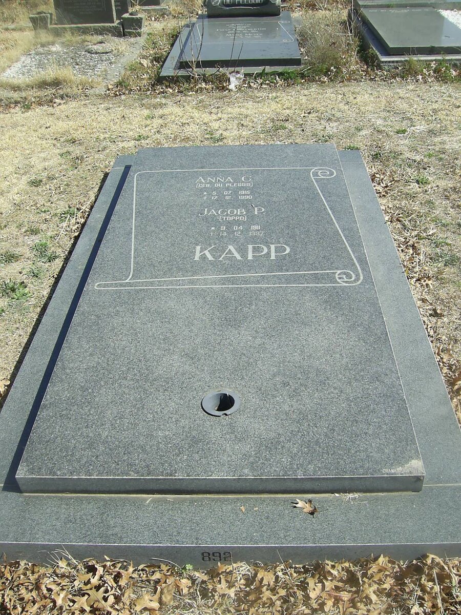 KAPP Jacob P. 1911-?? &amp; Anna C. DU PLESSIS 19??-19??