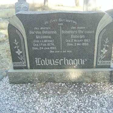 LABUSCHAGNE Johannes Nicolaas Rudolph 1867-1953 &amp; Jacoba Johanna Susanna VAN DER MERWE 1874-1953