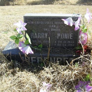 LIEBENBERG Harry 1926-  &amp; Ponie 1933-1994