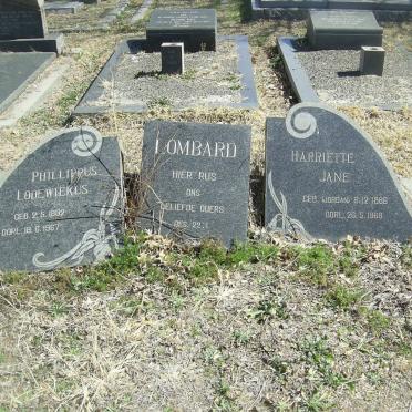 LOMBARD Phillippus Lodewiekus 1882-1967 &amp; Hariette Jane JORDAN 1886-1968