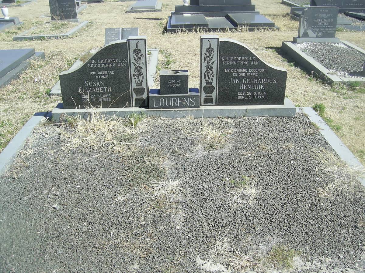 LOURENS Jan Gerhardus Hendrik 1904-1975 &amp; Susan Elizabeth 1898-198?