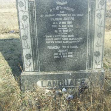 LANGUAGE Francis Joseph 1888-1949 &amp; Francina Wilhelmina JOUBERT 1892-1970