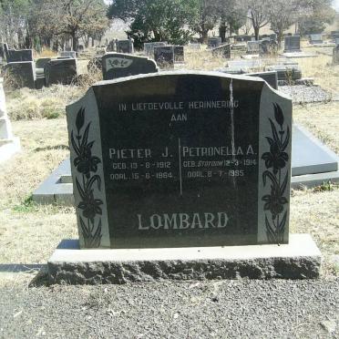 LOMBARD Pieter J. 1912-1964 &amp; Petronella A. STRYDOM 1914-1995