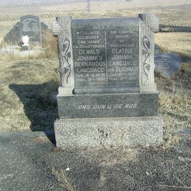 LANGUAGE Dewald Johannes Bernardus 1876-1962 &amp; Beatrix Johanna BLIGNAUT 1878-1966