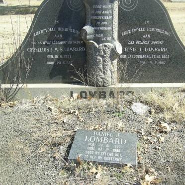 LOMBARD Cernelius J.M.S. 1897-1961 &amp; elsie J. LABUSCHAGNE 1905-1987 :: LOMBARD Daniel J. 1930-1998