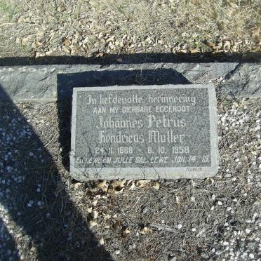 MULLER Johannes Petrus Hendricus 1888-1958