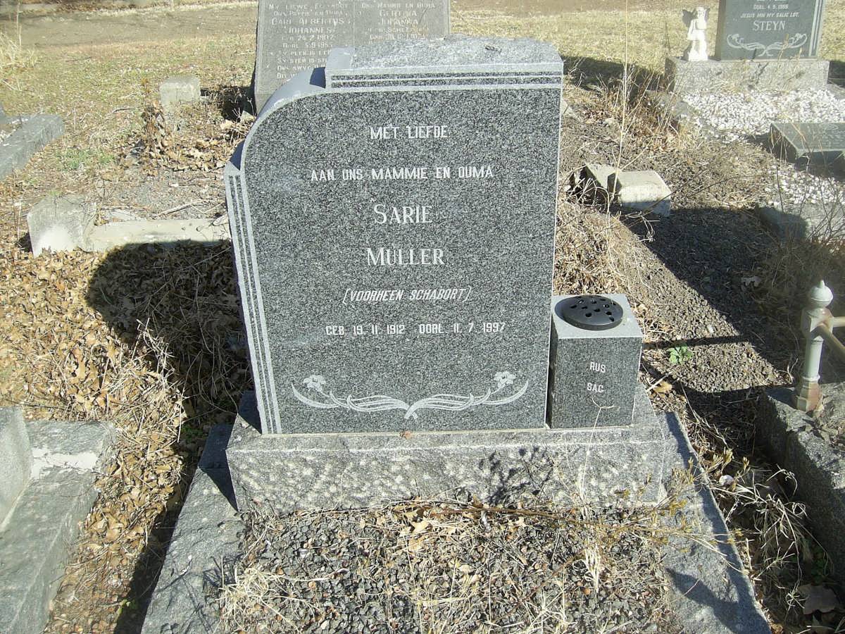 MULLER Sarie voorheen SCHABORT 1912-1997