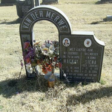 MERWE Mackay, van der 1920-1990 &amp; Siena LOURENS 1915-2005