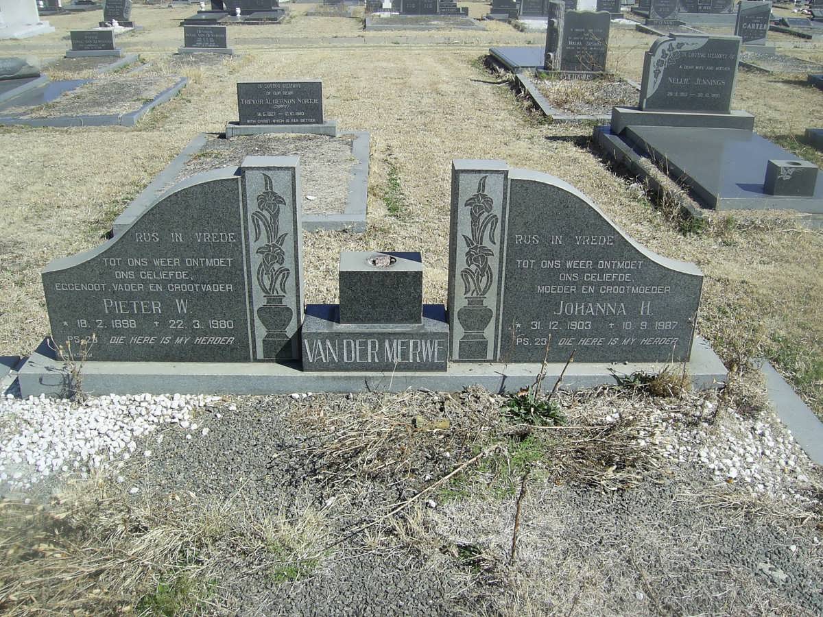 MERWE Pieter W., van der 1898-1980 &amp; Johanna H. 1903-1987