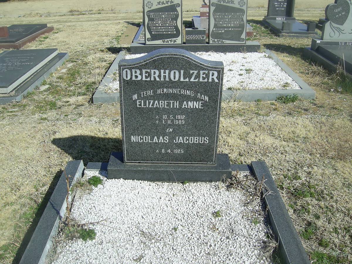 OBERHOLZER Nicolaas Jacobus 1925- &amp; Elizabeth Anne 1912-1989