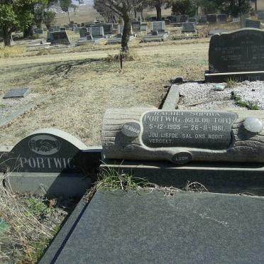 PORTWIG Rachel Sophia nee DU TOIT 1905-1961