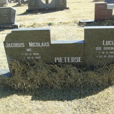 PIETERSE Jacobus Nicolaas 1909-1998 &amp; Lucia DUVENAGE 1920-1996