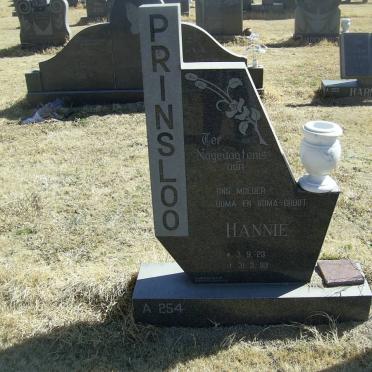 PRINSLOO Hannie 1923-1993