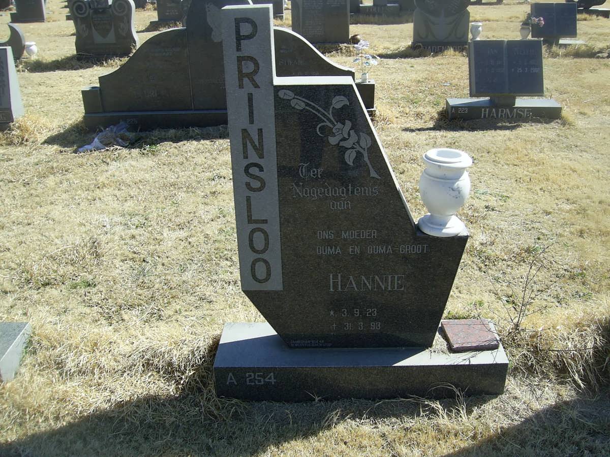 PRINSLOO Hannie 1923-1993