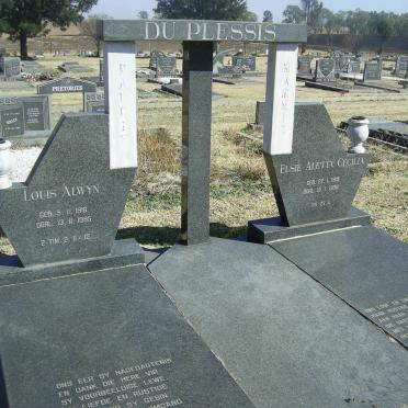 PLESSIS Louis Alwyn, du 1916-1985 &amp; Elsie Aletta Cecilia 1919-1988 