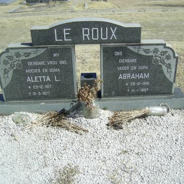 ROUX Abraham, le 1916-1997 &amp; Aletta L. 1917-1977
