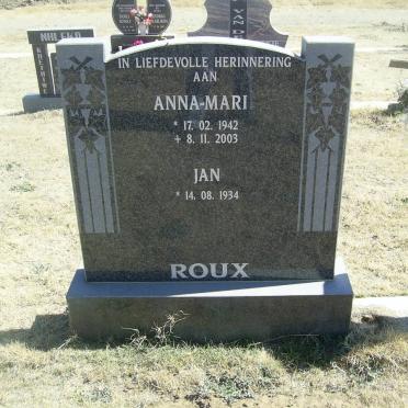 ROUX Jan 1934- &amp; Anna-Mari 1942-2003