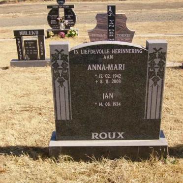 ROUX Jan 1934- &amp; Anna-Mari 1942-2003