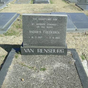 RENSBURG Andries Frederick, van 1927-1983