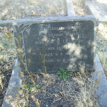 ROUX Martha C., le nee KRUGER 1880-1957