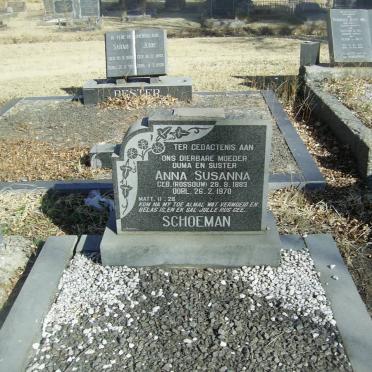 SCHOEMAN Anna Susanna nee ROSSOUW 1883-1970