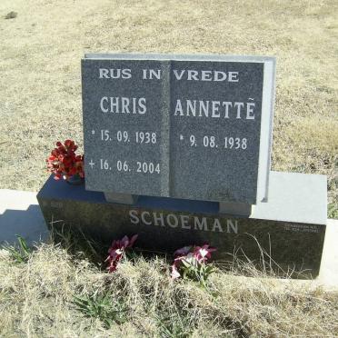 SCHOEMAN Chris 1938-2004 &amp; Annette 1938-