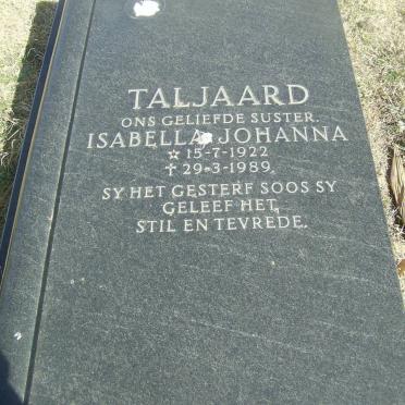 TALJAARD Isabella Johanna 1922-1989
