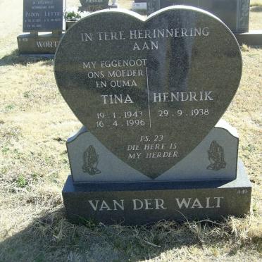 WALT Hendrik, van der 1938-  &amp; Tina 1943-1996