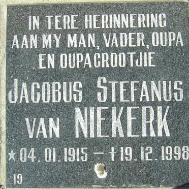 NIEKERK Jacobus Stefanus, van 1915-1998
