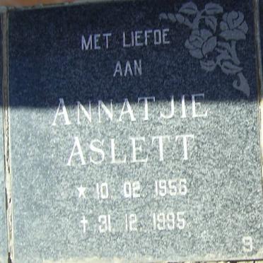 ASLETT Annatjie 1956-1995