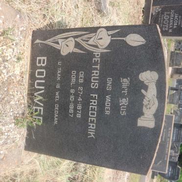 BOUWER Petrus Frederik 1878-1967