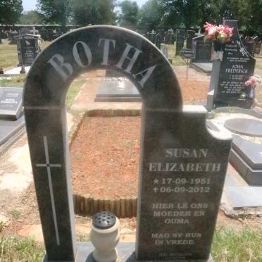 BOTHA Susan Elizabeth 1951-2012