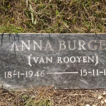 BURGER Anna nee VAN ROOYEN 1946-1978