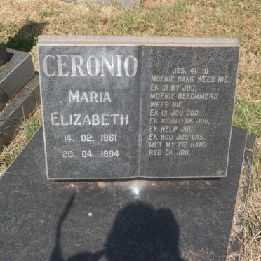 CERONIO Maria Elizabeth 1961-1994