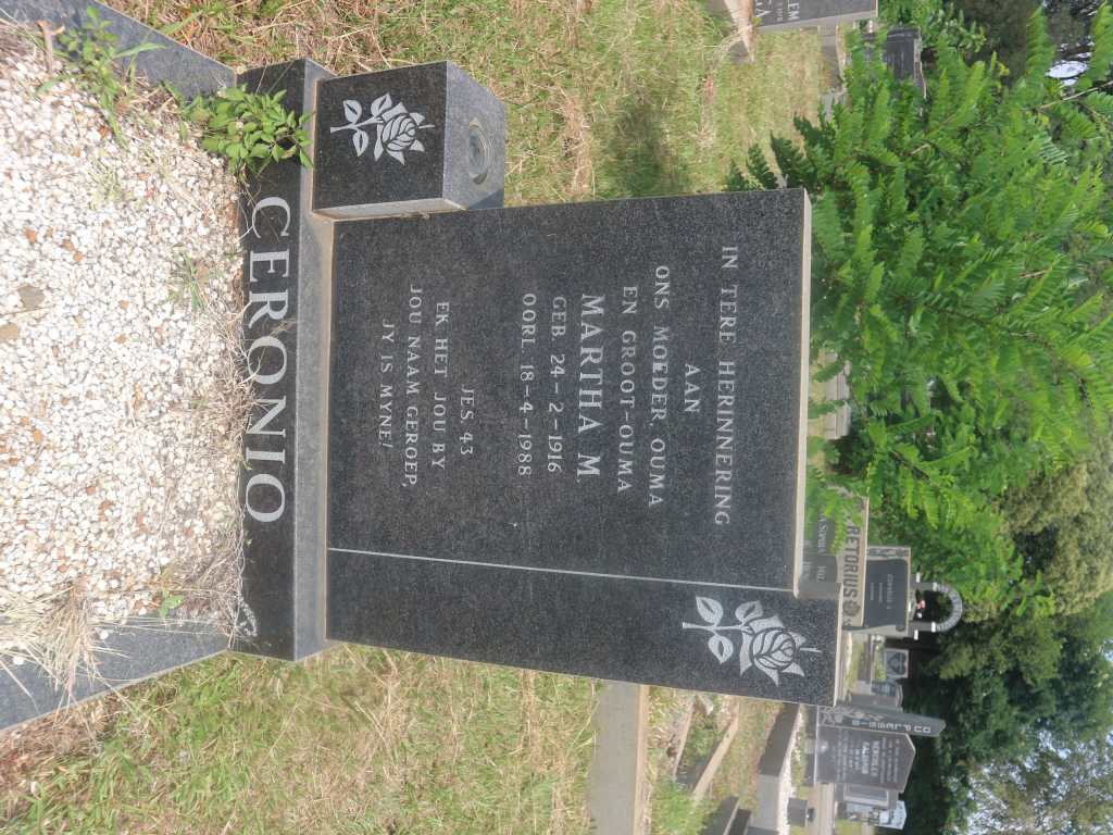 CERONIO Martha M. 1916-1988