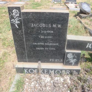 KOEKEMOER Jacobus M.W. 1908-1987 &amp; Gertruida M.M. 1915-1988