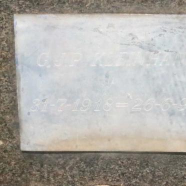 KLEINHANS G.J.P. 1918-1998