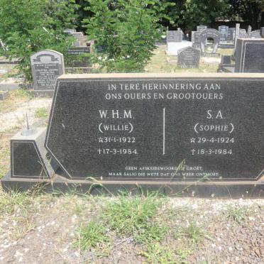 KOTZE W.H.M. 1922-1984 &amp; S.A. 1924-1984