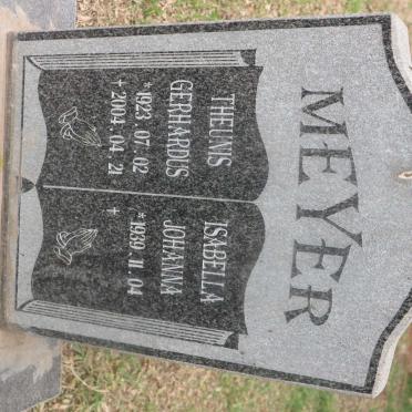 MEYER Theunis Gerhardus 1923-2004 &amp; Isabella Johanna 1939-