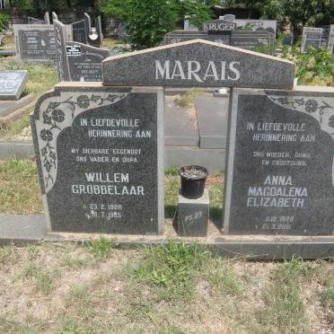 MARAIS Willem Grobbelaar 1926-1985 &amp; Anna Magdalena Elizabeth 1928-2001