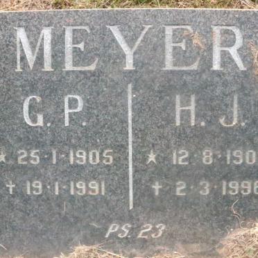 MEYER G.P. 1905-1991 &amp; H.J. 1908-1996