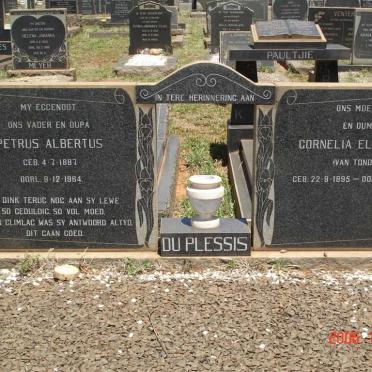 PLESSIS Petrus Albertus, du 1887-1964 &amp; Cornelia Elizabeth VAN TONDER 1895-1980