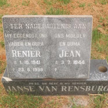 RENSBURG Renier, Janse van 1941-1998 &amp; Jean 1944-