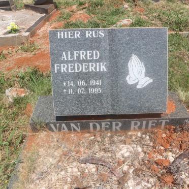 RIET Alfred Frederik, van der 1941-1995
