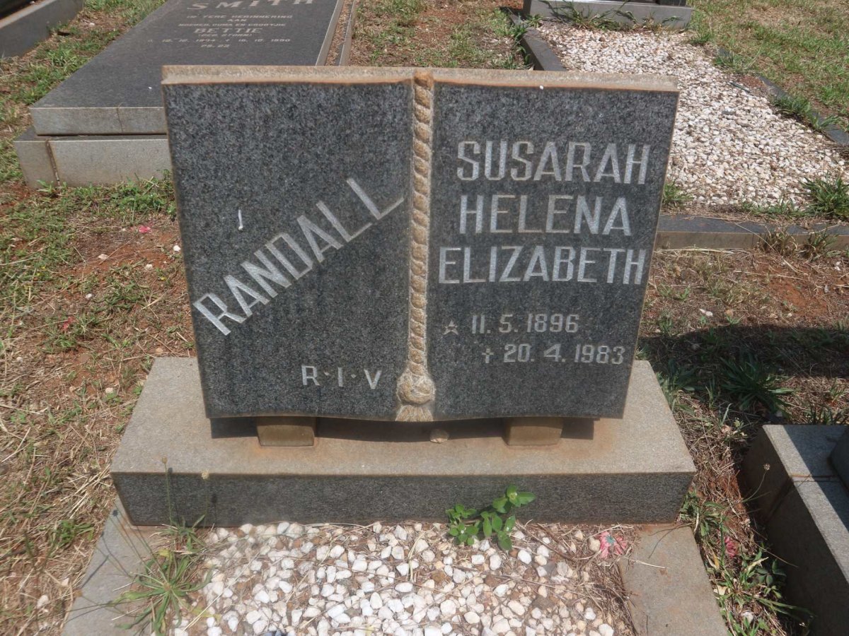 RANDALL Susarah Helena Elizabeth 1896-1983