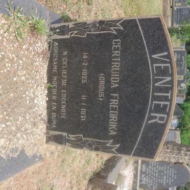 VENTER Gertruida Fredrika nee CROUS 1925-1971