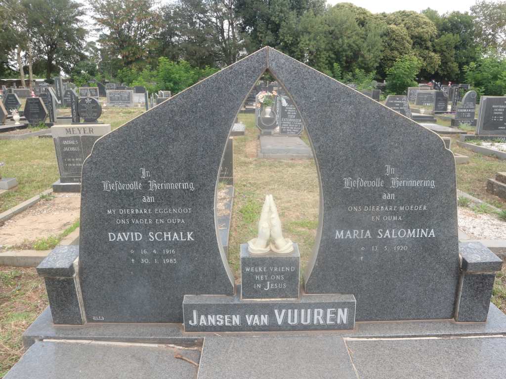 VUUREN David Schalk, Jansen van 1916-1985 &amp; Maria Salomina 1920-