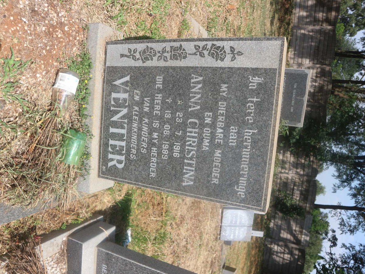 VENTER Anna Christina 1916-1989