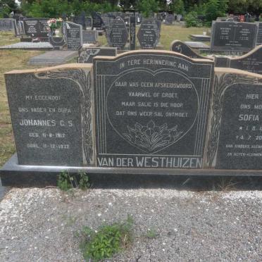 WESTHUIZEN Johannes C.S., van der 1912-1972 &amp; Sofia E.F. 1915-2005