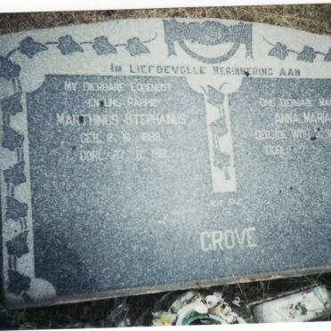 GROVE Marthinus Stephanus 1889-19?? &amp; Anna Maria DE WIT 1896-